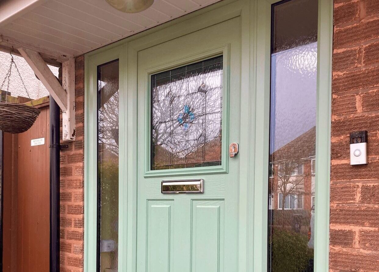 1950s green front door