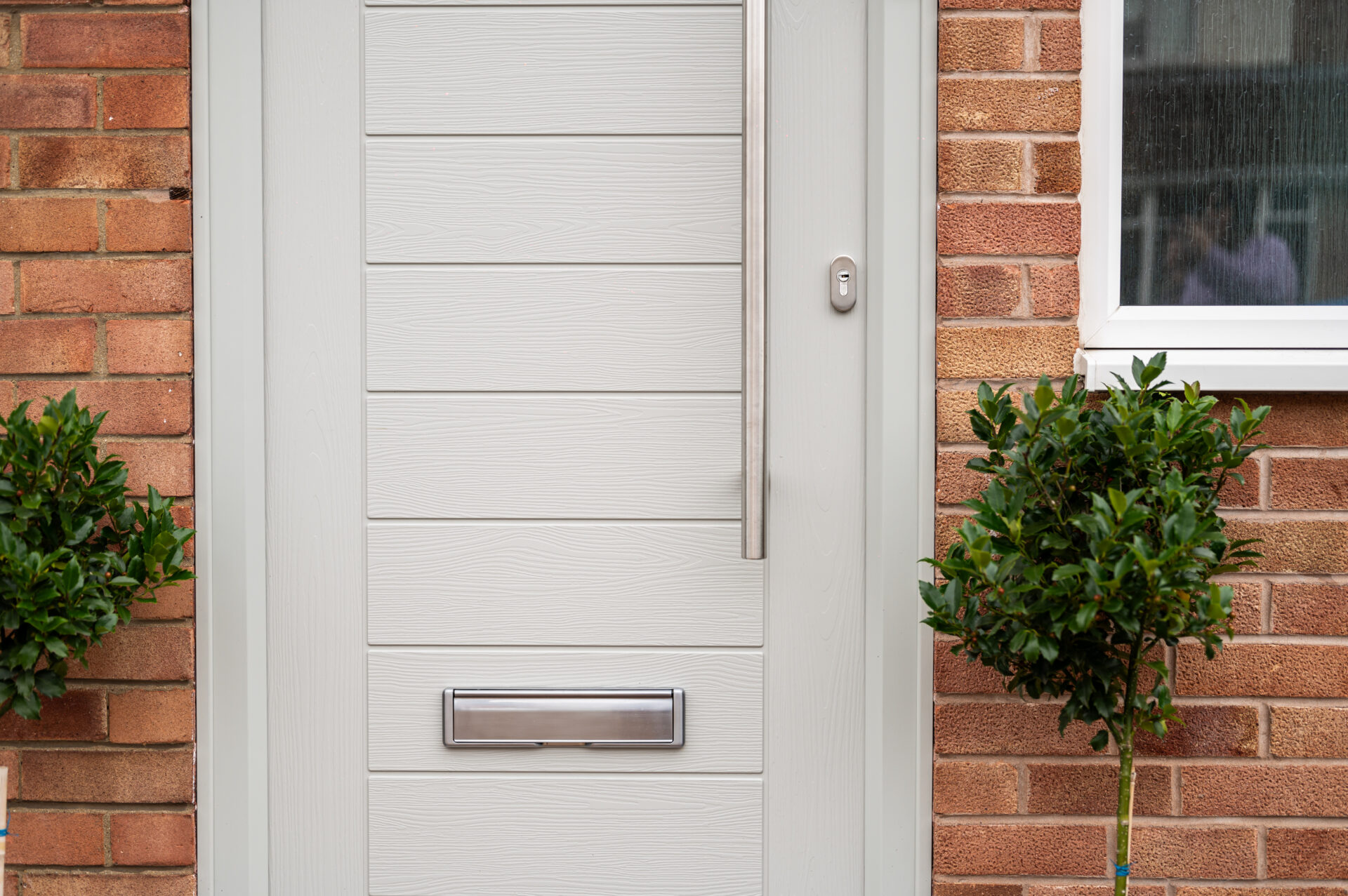 long bar handle composite front door
